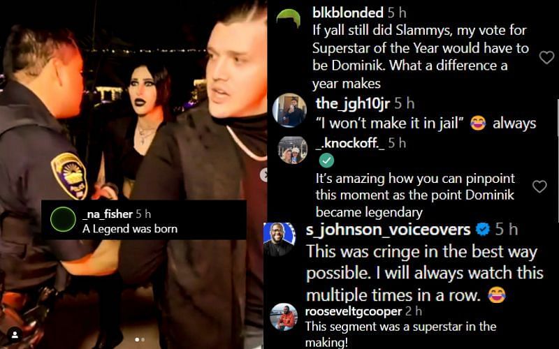 WWE fans were thrilled to see a video of Dominik Mysterio's arrest